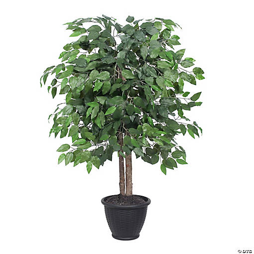 Vickerman 4' Artificial Ficus Bush, Gray Plastic Container