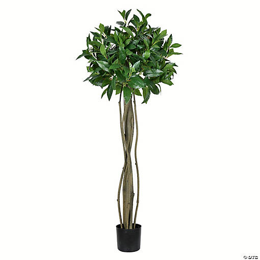 Vickerman 4'  Artificial Potted Bay Leaf Topiary