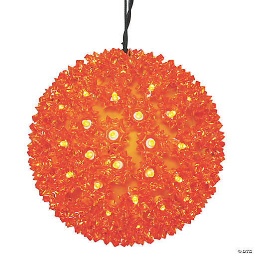 Vickerman 6" Orange LED Starlight Sphere Lighted Hanging Decor