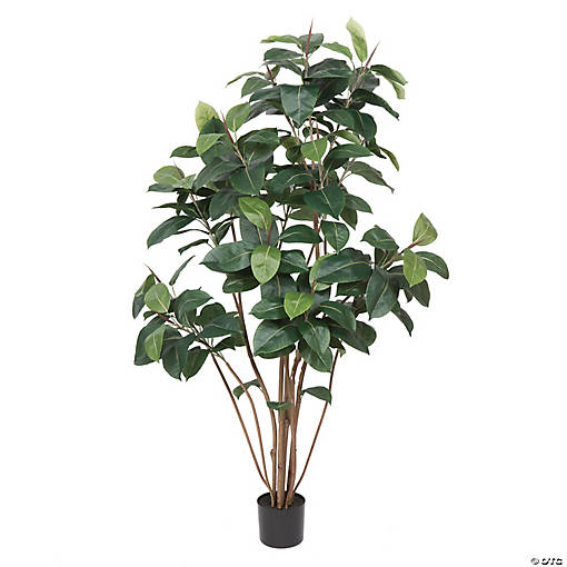 Vickerman 6' Potted Artificial Green Rubber Tree
