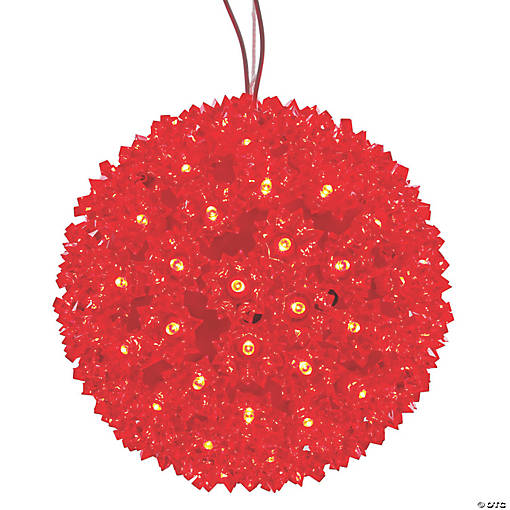 Vickerman 7.5" Red LED Starlight Sphere Lighted Hanging Decor