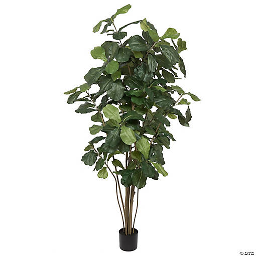 Vickerman 7' Artificial Green Potted Fiddle Tree