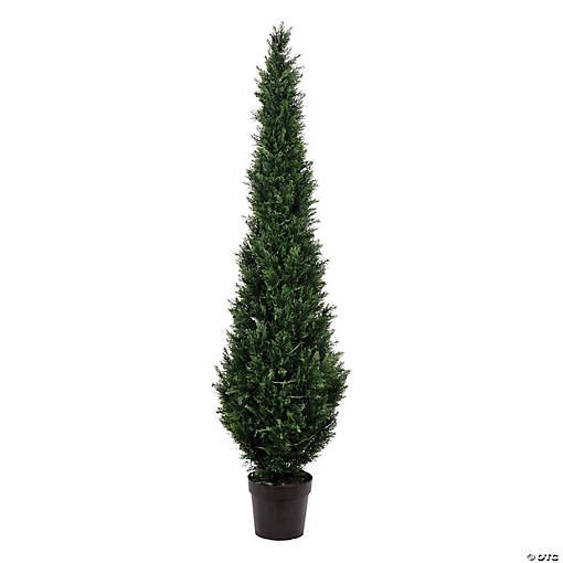 Vickerman 7' Artificial Potted Green Cedar Tree