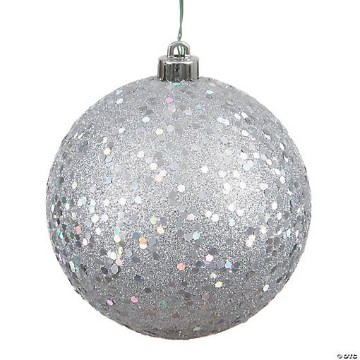 Vickerman 8" Silver Sequin Ball Ornament
