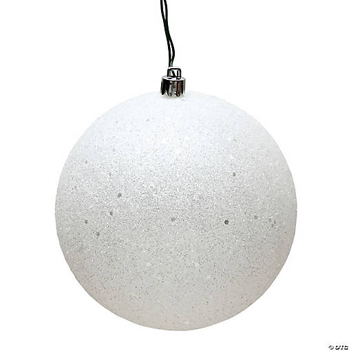 Vickerman 8" White Sequin Ball Ornament