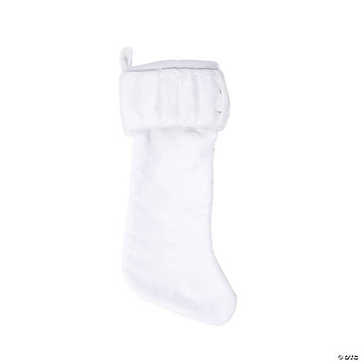 Vickerman White Plush 8" x 19" Stocking
