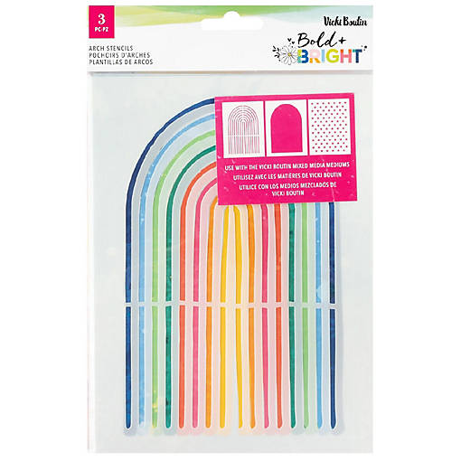 Vicki Boutin Bold And Bright Stencil Pack 3/Pkg-Arches
