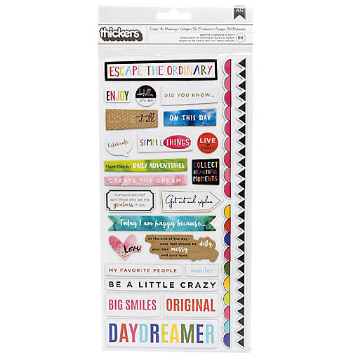 Vicki Boutin Thickers Stickers 5.5"X11" 60/Pkg-Field Notes Phrase/Multi Chipboard