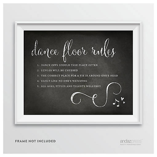 Vintage Chalkboard Dance Rules Sign