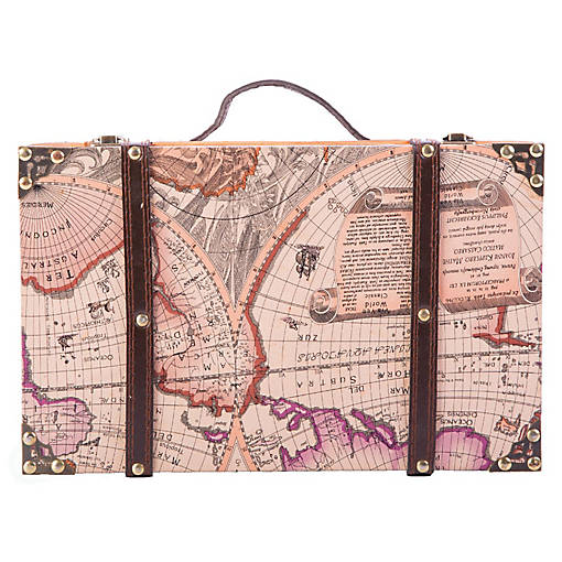 Vintiquewise Old World Map Suitcase