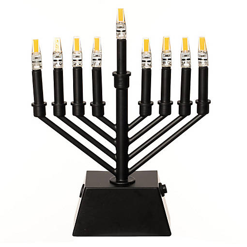 Vintiquewise V-Shape Menorah Black