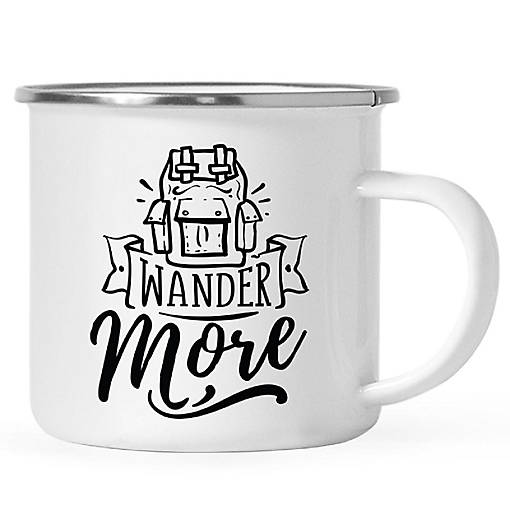 Wander More Enjoy Metal Camping Mug