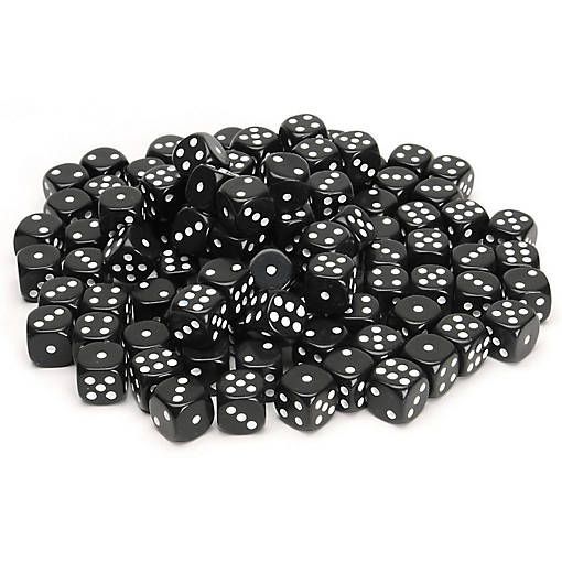 WE Games Black Dice with Rounded Corners - 100 Pack