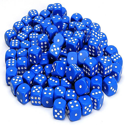 WE Games Blue Dice with Rounded Corners - 100 Pack
