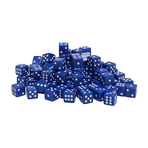 WE Games Blue Square Cornered Dice - 100 Pack