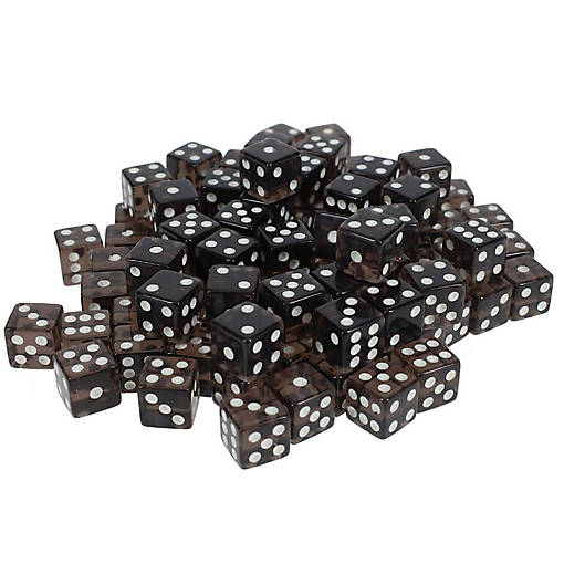 WE Games Clear Black Dice with Squared Corners - 100 Pack