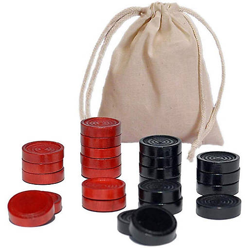 WE Games Wooden Checkers with Stackable Ridges