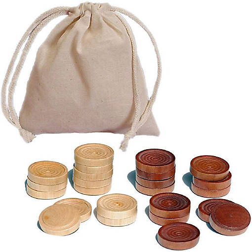 WE Games Wooden Checkers with Stackable Ridges