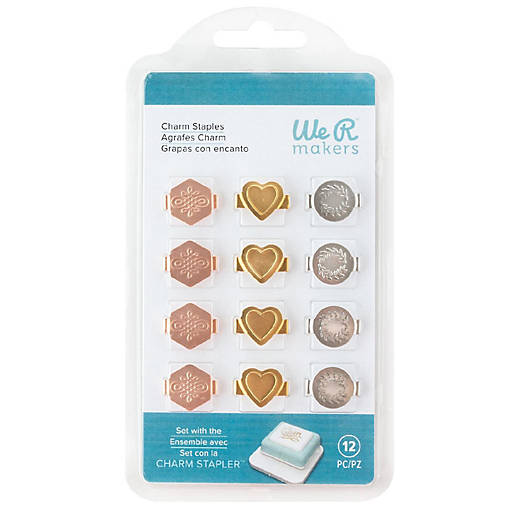 We R Charm Stapler Charm 12/Pkg-Metallic Multi Shape