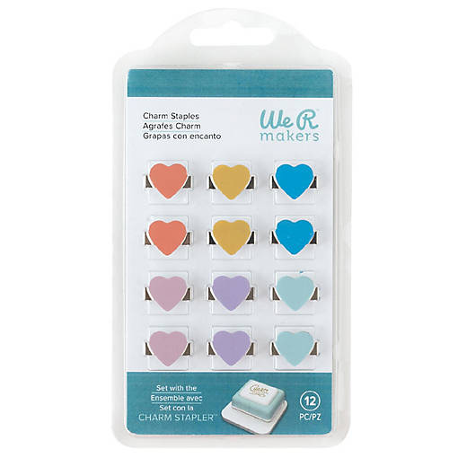 We R Charm Stapler Charm 12/Pkg-Multicolor Heart
