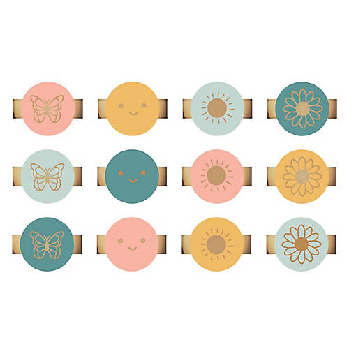 We R Charm Stapler Charm 12/Pkg-Multicolor Round With Design