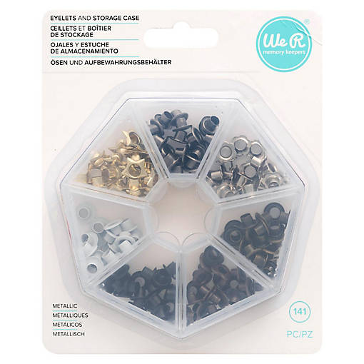 We R Eyelets W/Storage Case 140/Pkg-Metallic