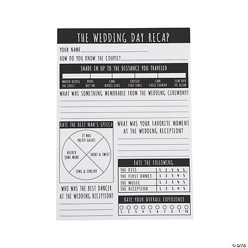 Wedding Recap Game Cards