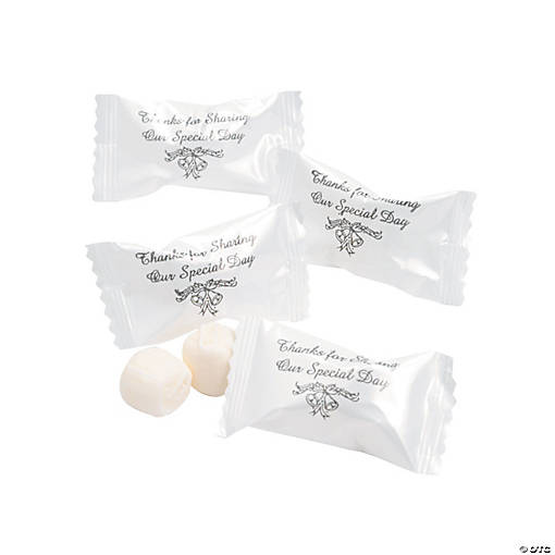 Wedding Thank You Silver-Wrapped Buttermints Candy - 108 Pc.