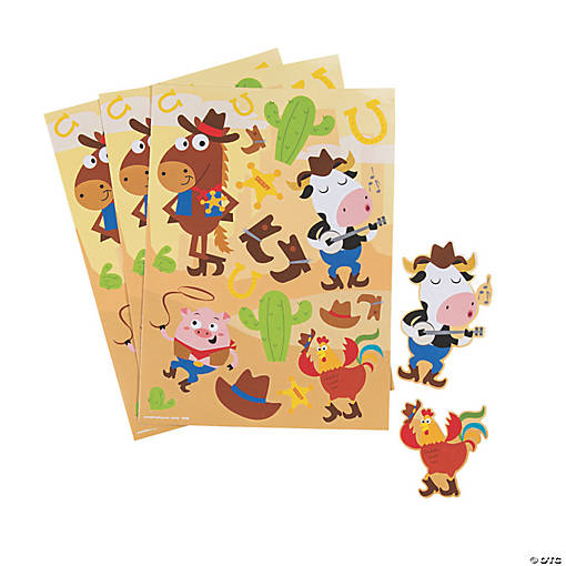 Western Animals Sticker Sheets - 24 Pc.