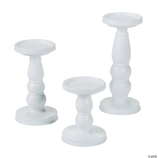White Candle Holder Set - 3 Pc.