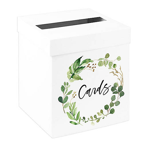White Card Box Greenery Wreath 10x10