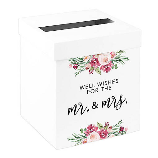 White Card Box Spring Florals Mr Mrs