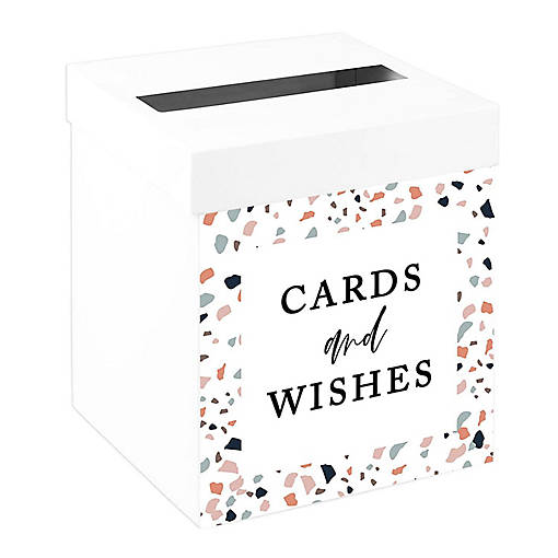 White Card Box Terrazzo Wedding