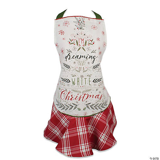 White Christmas Tree Ruffle Apron