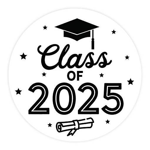 White Class of  Stickers 2in 40pk