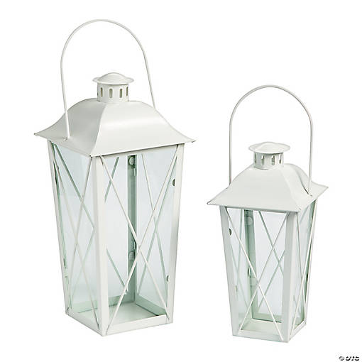 White Lantern Set - 2 Pc.
