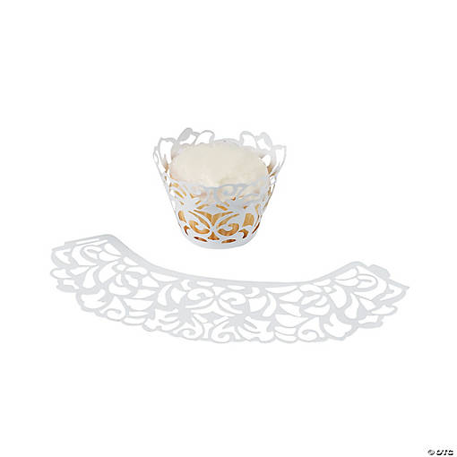 White Laser-Cut Cupcake Wrappers