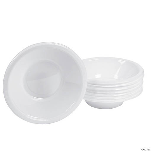White Plastic Bowls - 20 Ct.