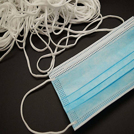 White Rounded Knit Elastic Cord