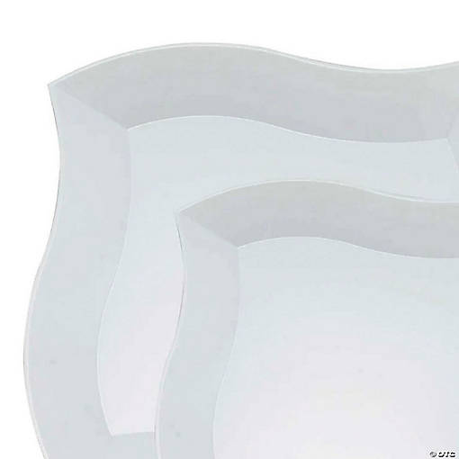 White Wave Plastic Dinnerware Value Set - 20 Dinner Plates + 20 Salad Plates