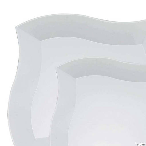 White Wave Plastic Dinnerware Value Set (40 Dinner Plates + 40 Salad Plates)