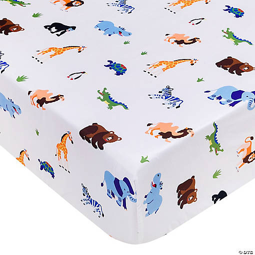 Wild Animals Microfiber Fitted Crib Sheet