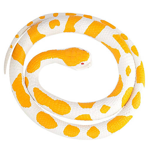Wild Republic Rubber Snake Albino Python Figurines, 46 Inches