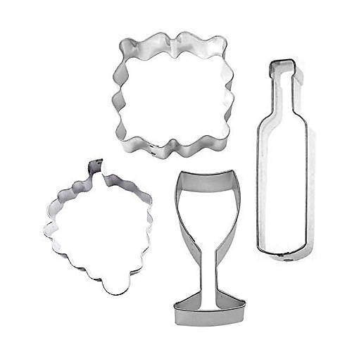 Wine 4 Piece Cookie Cutter Set