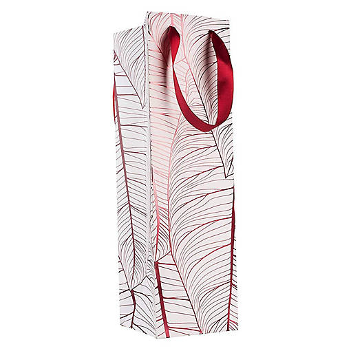 Wine Bag Leaf Design Maroon 24 Pack 14"X4"X4"