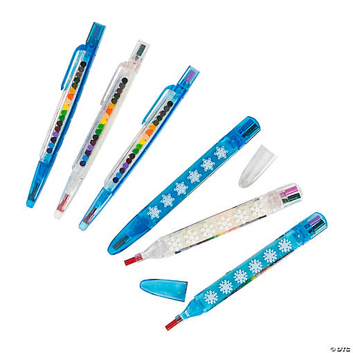 Winter Glitter Stacking Point Crayons - 12 Pc.