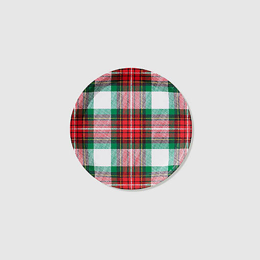 Winter Plaid Small Plates -10/Pack - 10 Pieces