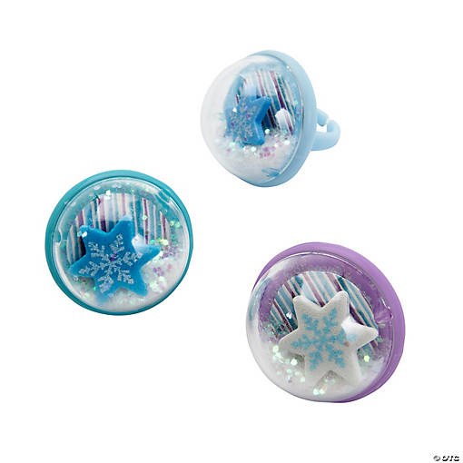Winter Snow Globe Rings - 12 Pc.