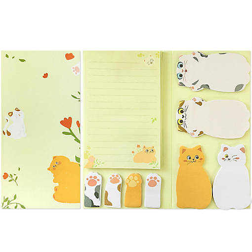 Wrapables 300 Sheets Sticky Notes Set, Cat