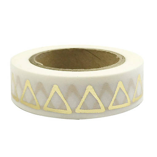 Wrapables Decorative Washi Masking Tape, Gold Triangles